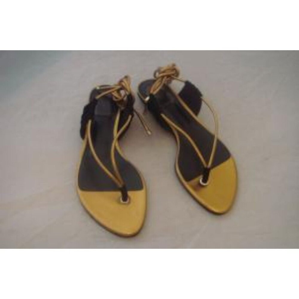CHRISTIAN DIOR BRONZE DJANGO ANKLE STRAP 38.5 New In Box - Picture 3 of 4